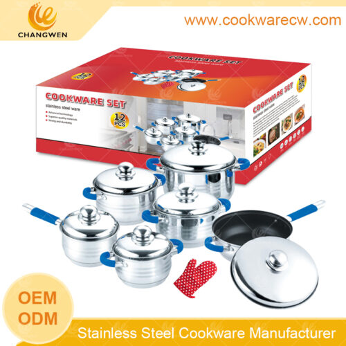 cacerolas acero inoxidable juego de batería de cocina base de 9 capas sartén olla fabricación CW-M1401G