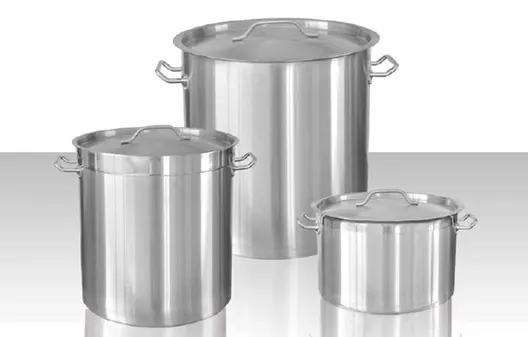 olla grande de acero inoxidable